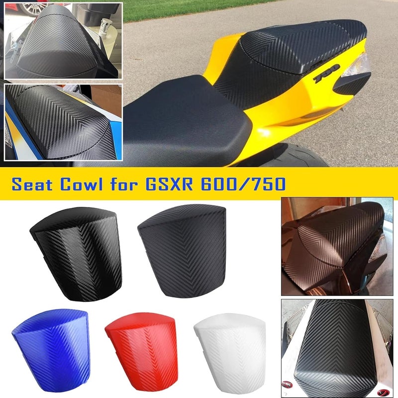 FATExpress Motorcycle Carbon Pattern Rear Passenger Pillion Solo Fairing Tail Cover Rear Seat Cowl for Su.zuki GSXR600 GSXR750 GSXR GSX-R 600 750 2011-2015 2016 2017 2018 2019 2020 2021 2022 2023 (Matte Black) - Image 3
